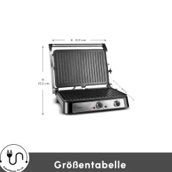 Karaca Inox Toastmate Grill 6 Scheiben Kapazität Zeit einstellbar Gusseisen Platte Grill und Toaster 2000W