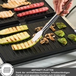 Karaca Inox Toastmate Grill 6 Scheiben Kapazität Zeit einstellbar Gusseisen Platte Grill und Toaster 2000W