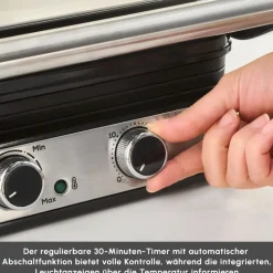 Karaca Inox Toastmate Grill 6 Scheiben Kapazität Zeit einstellbar Gusseisen Platte Grill und Toaster 2000W