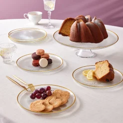 Karaca Jest Rim 6-Person Cake Platter Set, 7 Pieces, Gold