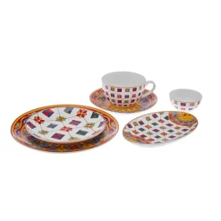 Karaca Juno Frühstücksset und Servierschalen für 6 Personen, 26 Teilig, New Generation Bone