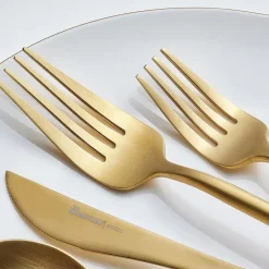 Karaca Jupiter Matte Gold 60-teiliges Besteck für 12 Personen mit Boxed
