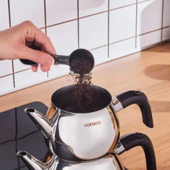 Karaca Kayra Schwarze Turkisches Teekannen-Set