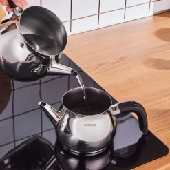 Karaca Kayra Schwarze Turkisches Teekannen-Set