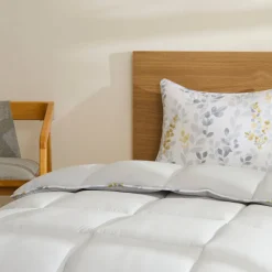 Karaca Leaf Graues Einzel Comforter Set 135x200+50x70