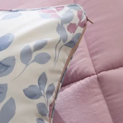 Karaca Leaf Multicolor Einzelbett Komforter Set 155x220+50x70