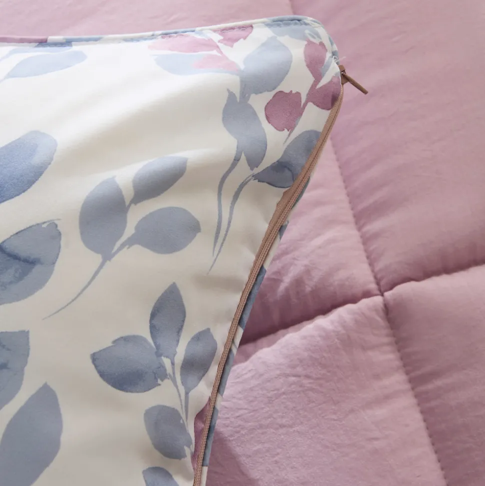 Karaca Leaf Multicolor Einzelbett Komforter Set 155x220+50x70