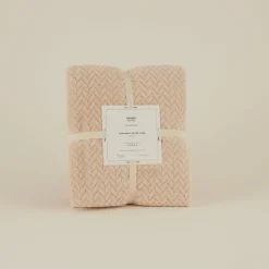 Karaca Leaves Ecru Welsoft TV Decke 130x150