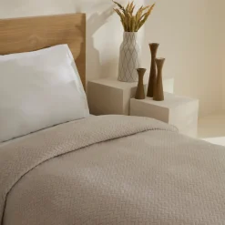 Karaca Leaves Graue Einzelbettdecke 150x200