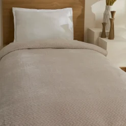 Karaca Leaves Graue Einzelbettdecke 150x200