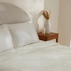 Karaca Leaves Weiße Doppelbettdecke 200x220