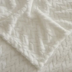 Karaca Leaves Weiße Doppelbettdecke 200x220