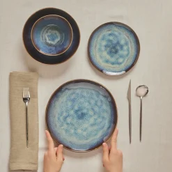 Karaca Leia Reaktiv 24-teiliges Tafelservice für 6 Personen