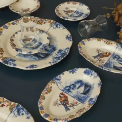 Karaca Leland Birdy 26-teiliges Frühstücksset und Servierschalen für 6 Personen