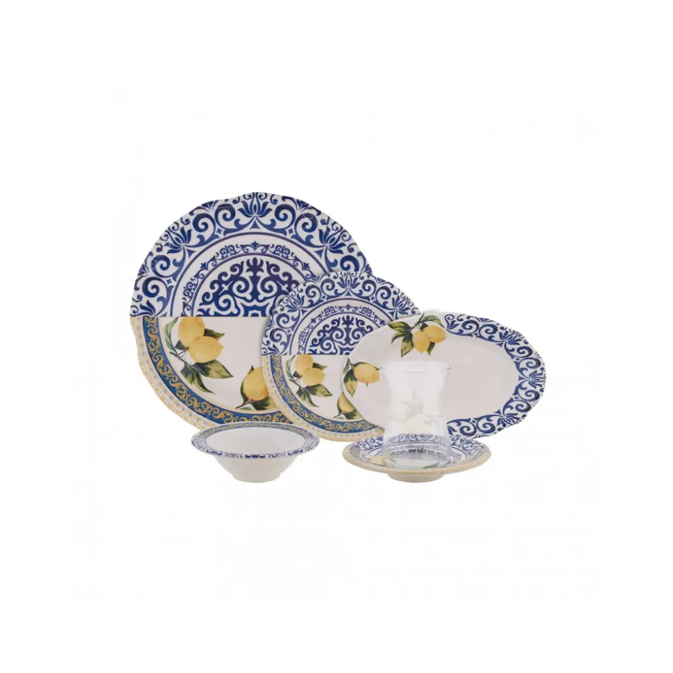 Karaca Lemon 26-teiliges Frühstücksset und Servierschalen für 6 Personen