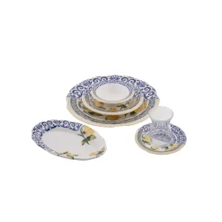 Karaca Lemon 26-teiliges Frühstücksset und Servierschalen für 6 Personen