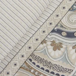 Karaca Lemy Bettwäsche-Set aus 100 % Baumwoll-Satin, Einzelbett, Blau