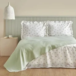 Karaca Lidya Bettwäsche-Set aus 100 % Baumwolle, Einzelbett, Grün