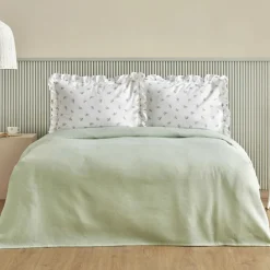 Karaca Lidya Bettwäsche-Set aus 100 % Baumwolle, Doppelbett, Grün