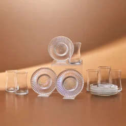 Karaca Lily 12-teiliges Türkisches Teeset für 6 Personen, 170 ml, Luster