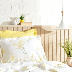 Karaca Loretta 100% Baumwolle Doppelbett Bettwäsche Set, Gelb