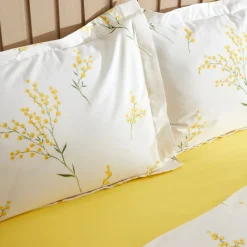 Karaca Loretta 100% Baumwolle Doppelbett Bettwäsche Set, Gelb