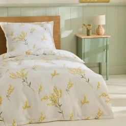 Karaca Loretta Renforcé Bettwäsche-Set, Einzelbett, Gelb