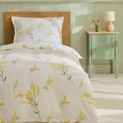 Karaca Loretta Renforcé Bettwäsche-Set, Einzelbett, Gelb