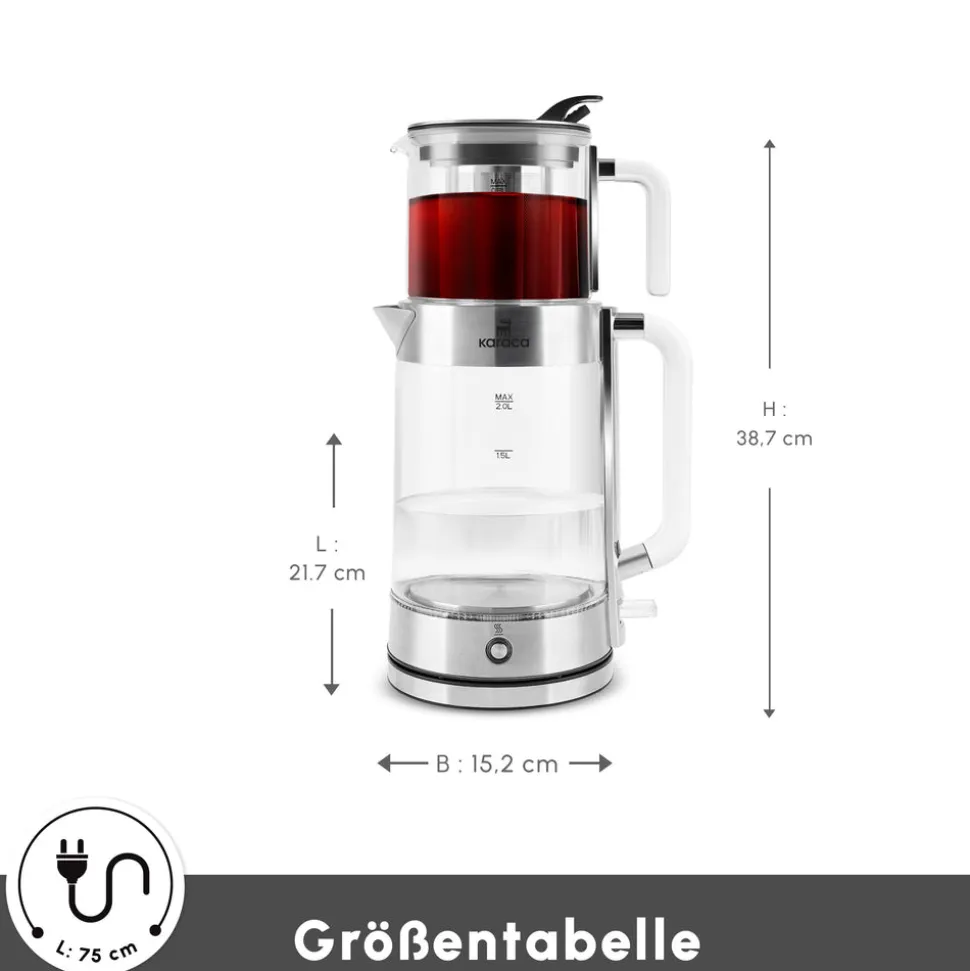 Karaca Luma Glas-Teemaschine