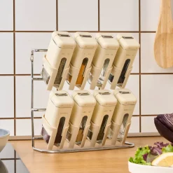 Karaca Luminous, 9-teiliges Gewürzgläser-Set, Creme