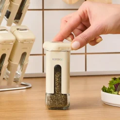 Karaca Luminous, 9-teiliges Gewürzgläser-Set, Creme