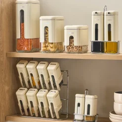 Karaca Luminous, 9-teiliges Gewürzgläser-Set, Creme