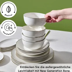 Karaca Marcelo Gold Geschirr und Frühstücks Set, 88 Teilig