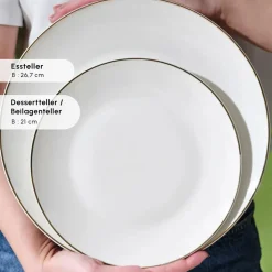 Karaca Marcelo Gold Geschirr und Frühstücks Set, 88 Teilig