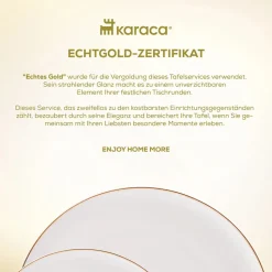 Karaca Marcelo Gold Geschirr und Frühstücks Set, 88 Teilig