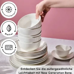 Karaca Marcelo Weiß Geschirr und Frühstücks Set, 88 Teilig