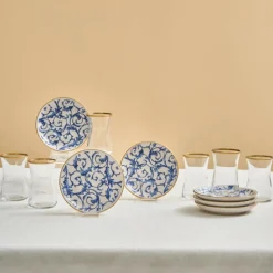 Karaca Mare 12-teiliges Glas-Türkisches Tee-Set für 6 Personen, 170 ml, Transparent