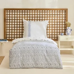 Karaca Marino Renforcé Bettwäsche-Set, Einzelbett, Blau