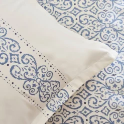 Karaca Marino Renforcé Bettwäsche-Set, Einzelbett, Blau