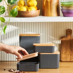 Karaca Massimo 4-teiliges Vorratsbehälter-Set Anthrazit