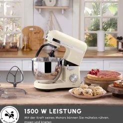 Karaca Mastermaıd Chef Pro Doppelarm Standmixer Soft Cream, 5L, 1500W