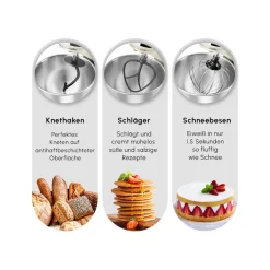 Karaca Mastermaıd Chef Pro Doppelarm Standmixer Soft Cream, 5L, 1500W