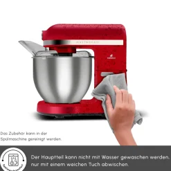 Karaca Mastermaid Chef Pro Doppelarm Küchenchef Imperial Rot, 5L, 1500W