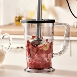 Karaca Mastermaid Küchenroboter aus Stahlglas, Langer Mixer 8 ın 1, 2500 W, Galaxy Grey