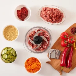 Karaca Mastermaid Küchenroboter aus Stahlglas, Langer Mixer 8 ın 1, 2500 W, Galaxy Grey