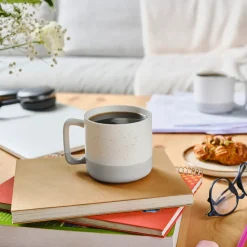 Karaca Maybel Tasse, Weiß Grau, 400 ml