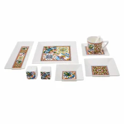 Karaca Milano Quadratisches Frühstücksset und Servierschalen 32 Teile für 6 Personen