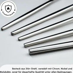 Karaca Mild 84-teiliges 316+ Premium Besteckset für 12 Personen
