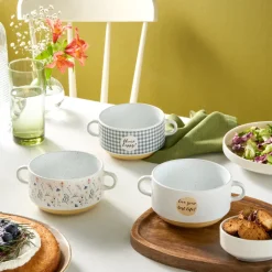 Karaca Monet Flower Suppenschalen-Set, 3-teilig, 460 ml