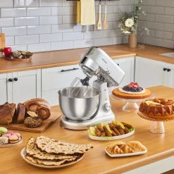 Karaca Multicast Plus Gießen Hackfleisch Mahlen / Wurst Wurst / Kibbeh / Cookie Apparat Teig Kneten Maschine Silber 5Lt